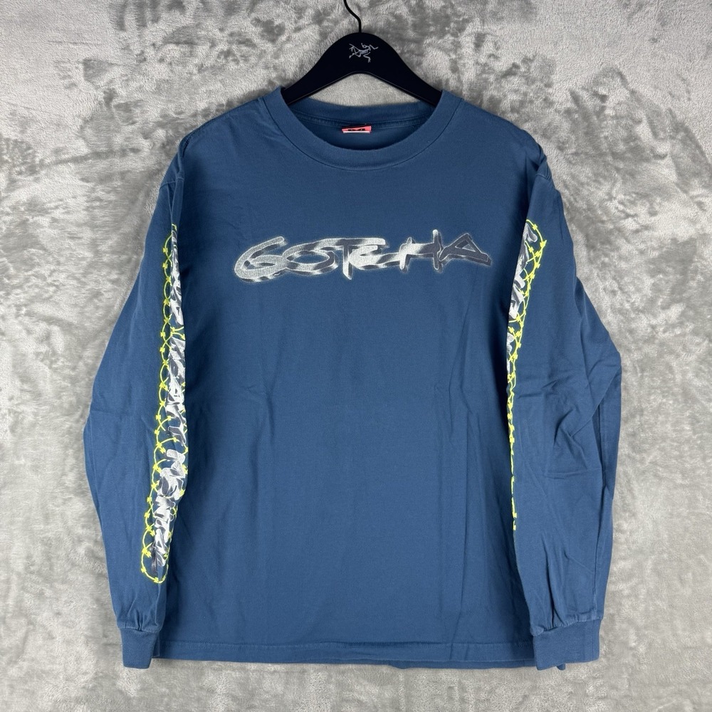 Gotcha Long Sleeve Shirt Skate Surf Loud Heavy Metal Mens Medium Y2K AOP Logo